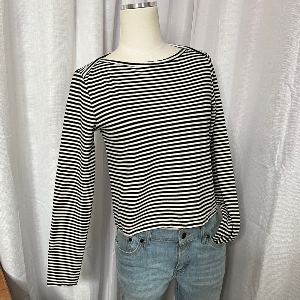 AMO Denim Striped Long Sleeve Tee